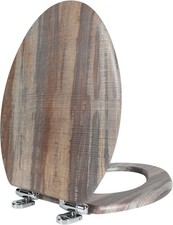 Angol Shiold Elongated Toilet Seat Molded Wood Toilet Seat with Quietly Close...