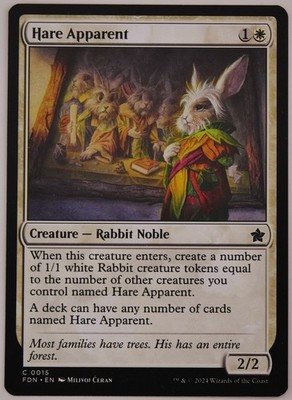 Hare Apparent FDN 15 MTG Rabbit Noble Token Creature