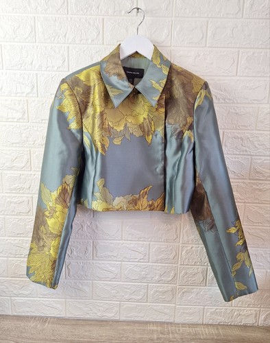 Karen Millen Floral Jacquard Woven Cropped Jacket & Maxi Prom Skirt Suit 12-14 - Picture 7 of 23