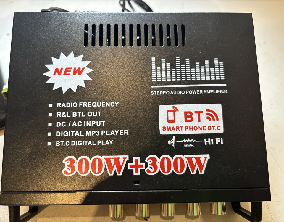 Bluetooth Stereo Verstärker USB SD FM Mikrofon AUX - Bild 3 von 4