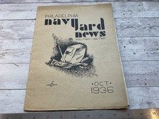 ORIGINAL PRE WWII OCT 1936 PHILADELPHIA NAVY YARD NEWS MAGAZINE