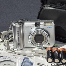 Canon PowerShot A610 Compact 5.0MP Digital Camera Bundle Tested Great Condition