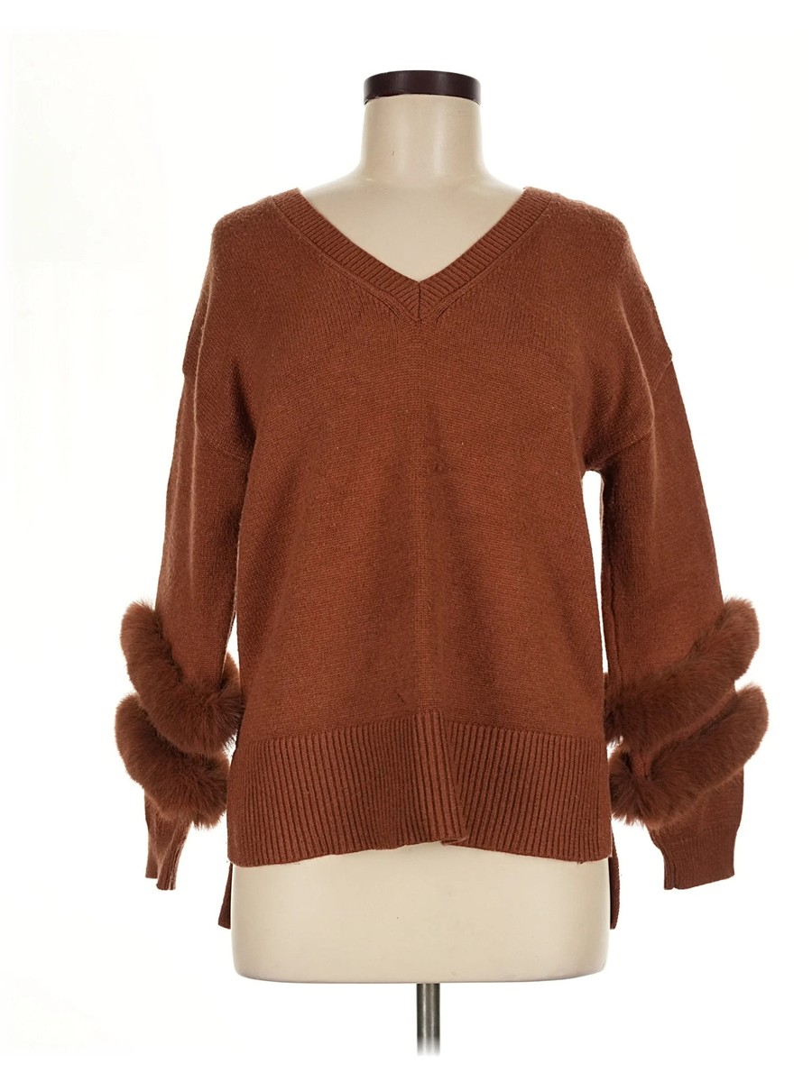 Saks Fifth Avenue Women Brown Pullover Sweater M