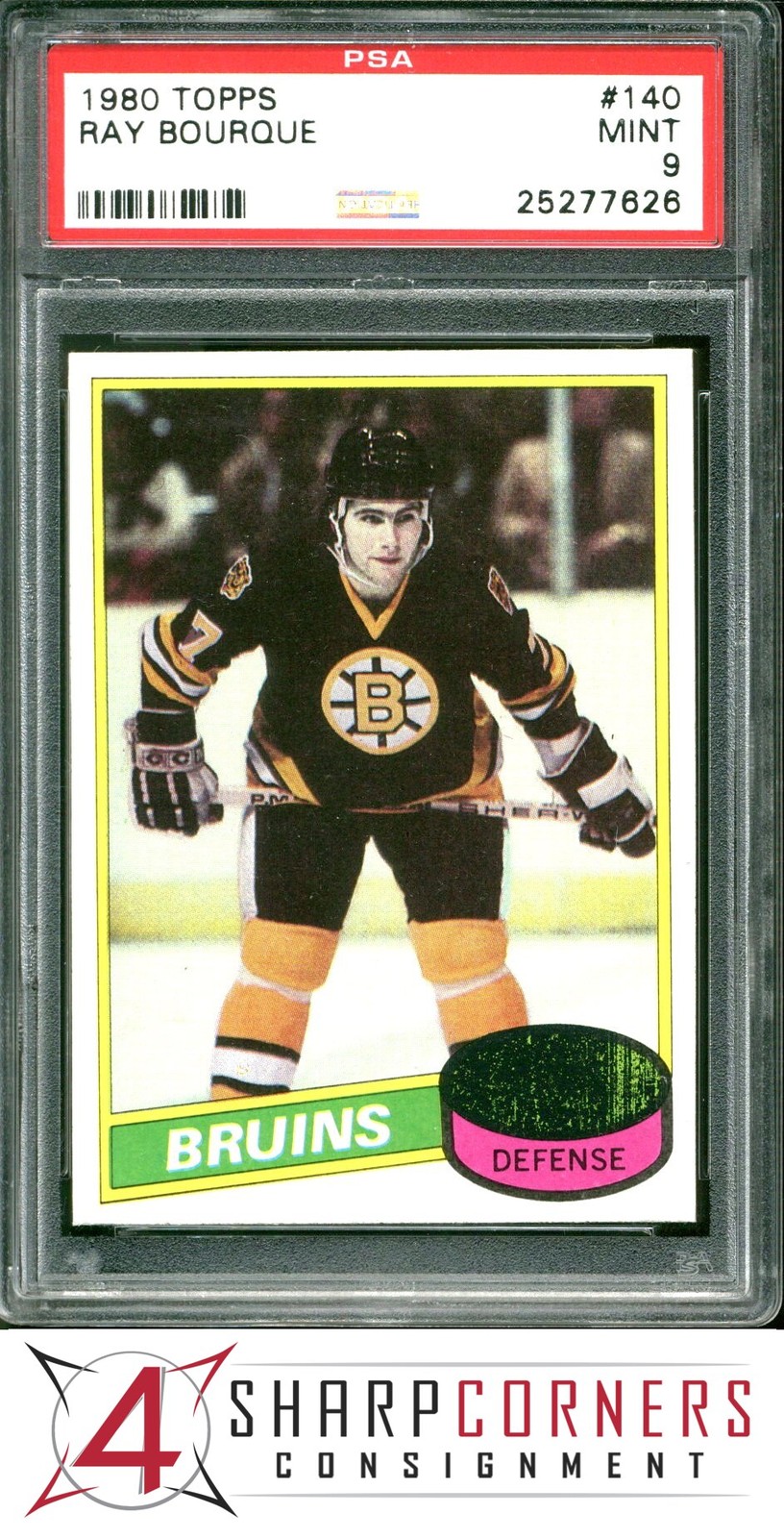 1980 TOPPS #140 RAY BOURQUE RC BRUINS HOF PSA 9