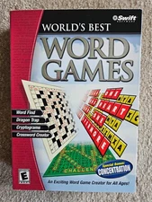 WORLD'S BEST WORD GAMES RETAIL BOX SWIFT  SOFTWARE 2002 COSMI WINDOWS 98