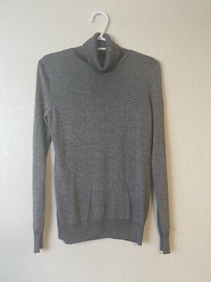 Joseph A Lurex Metallic Turtleneck Sweater Women's Medium