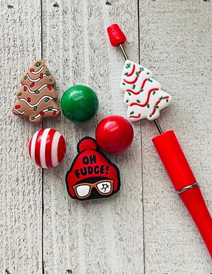 Christmas Focal Beads For Pens 6 Pieces