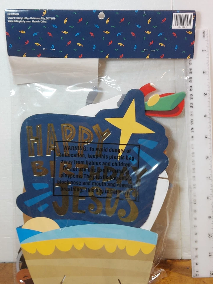 Decoração de mesa feliz aniversário Jesus 12 peças - Imagem 3 de 4