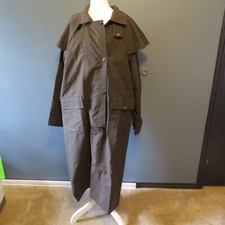 Driza-bone Long Brown Riding Coat, Wind &water Resistant Hvy Weight Oilskin Sz.m