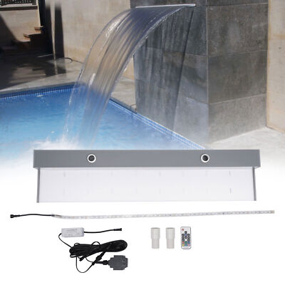 36'' Pool Fountain 7 Colors LED Light Pool Waterfall Spillway With Remote Control