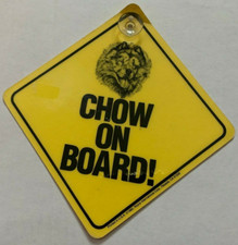 Chow Chow on Board Car Window Sign w/ Suction Cup - 1985 - Royce Int'l