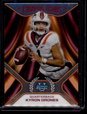 2024 Bowman Chrome U Kyron Drones Campus Icons #CI-19 Virginia Tech Hokies