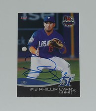 PHILLIP EVANS SIGNED AUTO'D 2017 LAS VEGAS 51S CHOICE CARD #8 NEW YORK METS