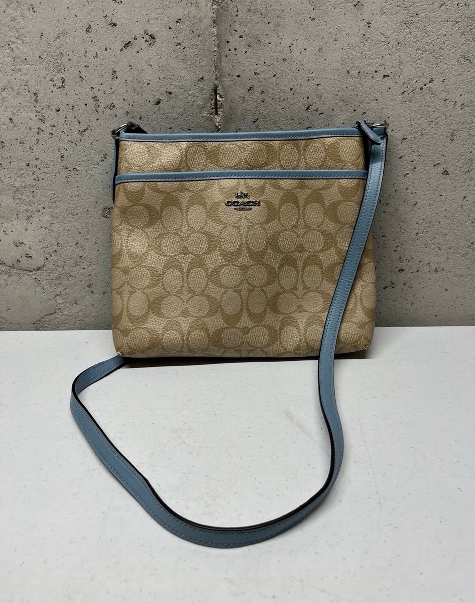 Coach File Crossbody in Signature Canvas Blue Preowned | eBay
