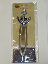 Cracker Barrel Bookmark NEW Silver Metal Blue Rhinestones Navy Nautical Anchor