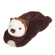 Otter Slippers - Brown Plush Animal House Shoes - ONE SIZE