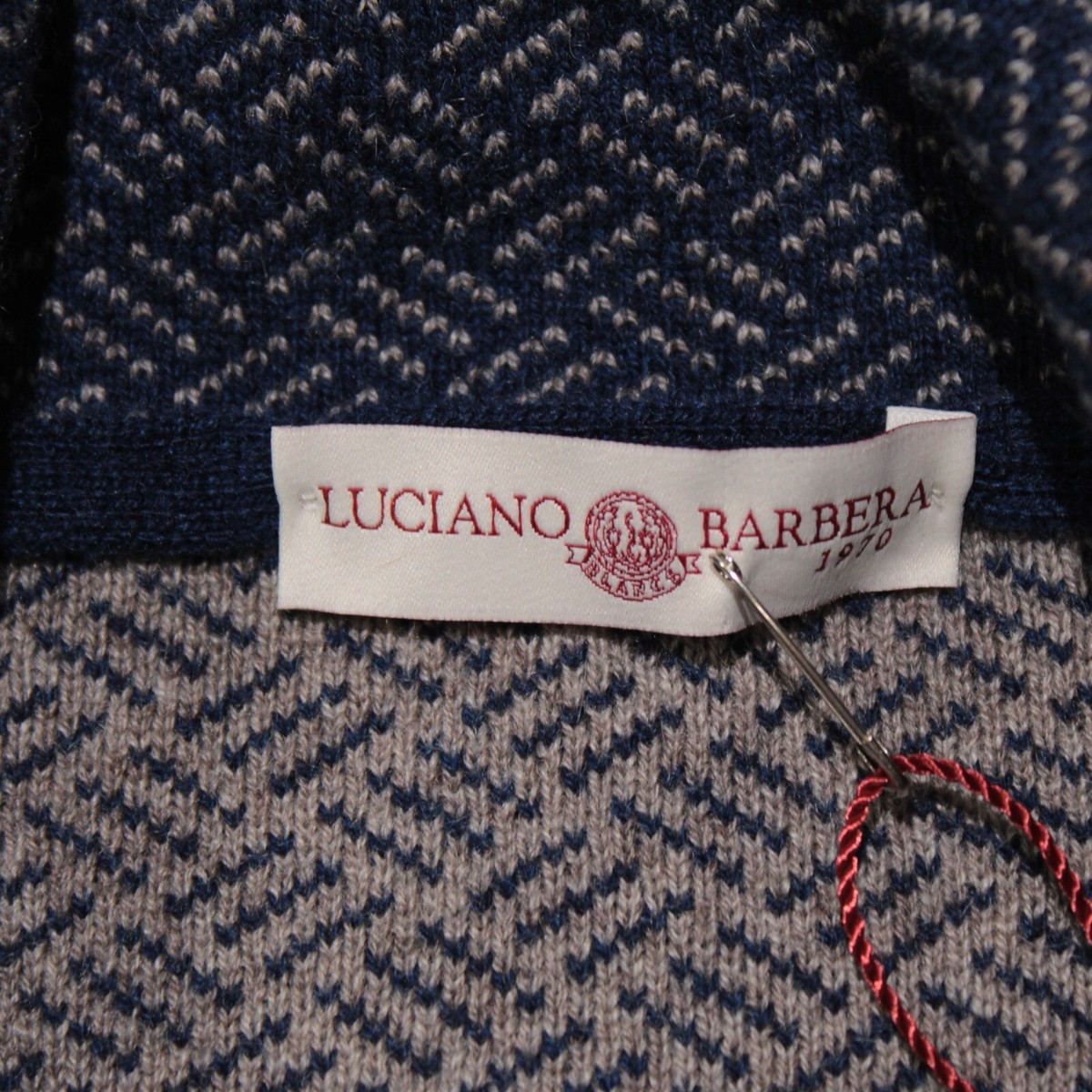 Pull Cardigan Luciano Barbera - Laine Et Cachemire Bleu, Taille M (50), Neuf Avec étiquettes