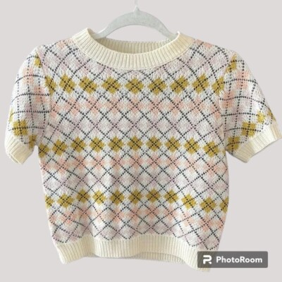Buckle Willow & Root Checkered Print Sweater S