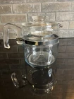 Vintage Pyrex Flameware 6 Cup Glass Coffee Percolator 7756 B Missing Basket Used
