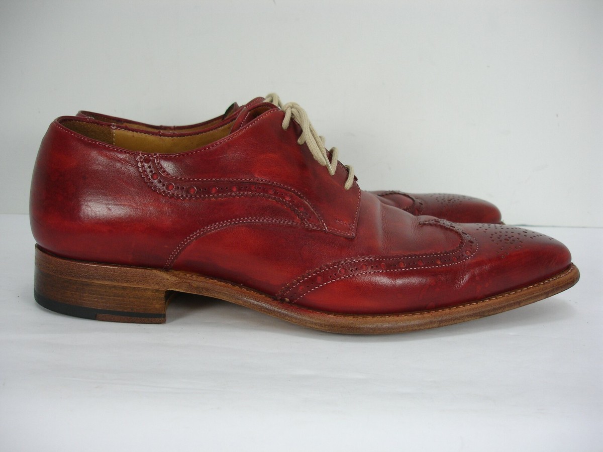 SANTOS BY CARLOS SANTOS BRICK RED LEATHER WINGTIP BROGUE  display picture 2