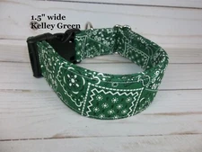 Kelly Green Bandana Terri's Dog Collar handmade adjustable western