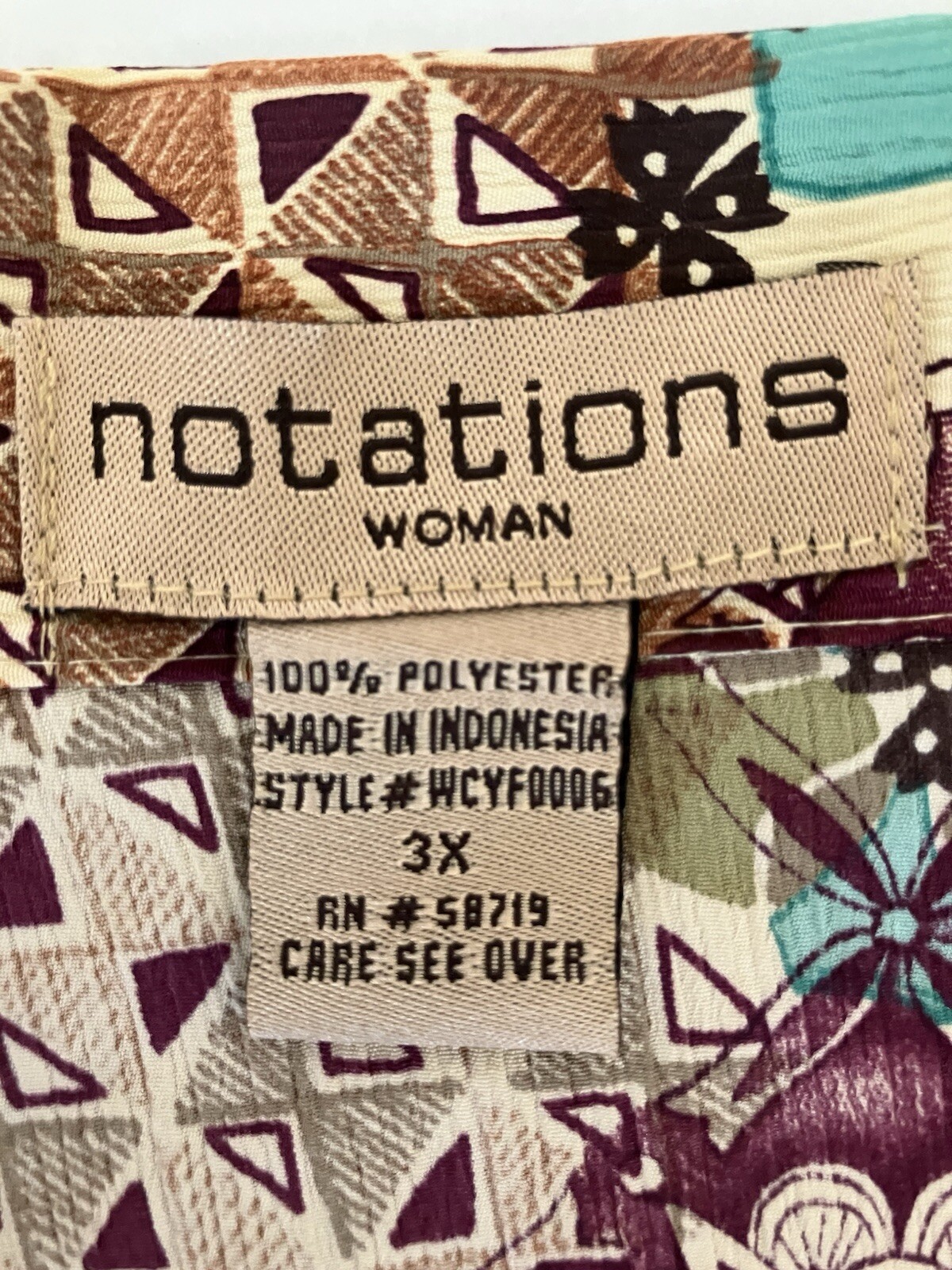 Notations Blouse Women's 3X Polyester Multicolor … - image 4