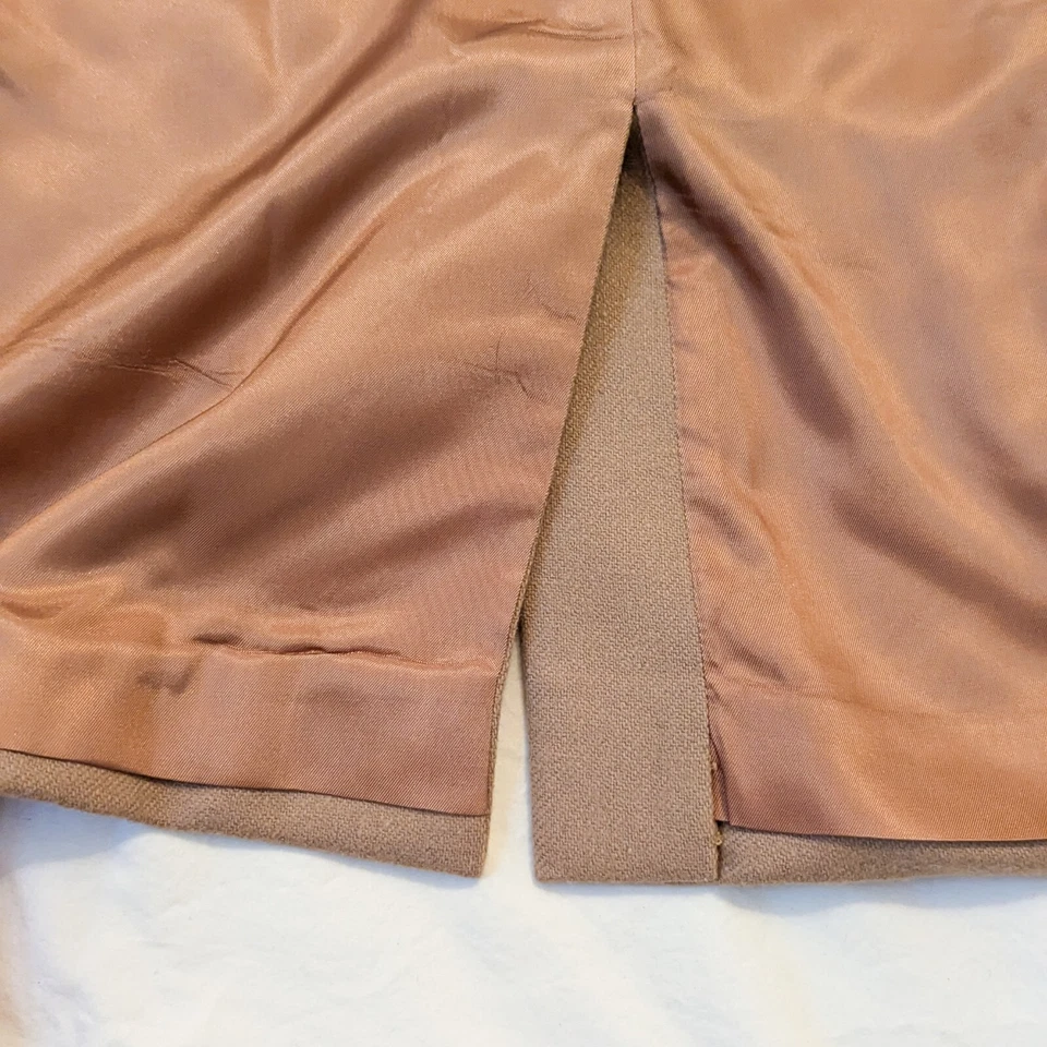 Vintage Wool Blend Camel Blazer Jacket Women's Sz 8 - Image 3 of 4