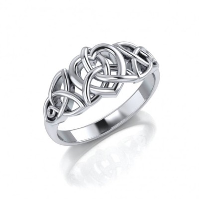 Celtic Triquetra Trinity Heart 925 Sterling Silver Ring Fine Love ...