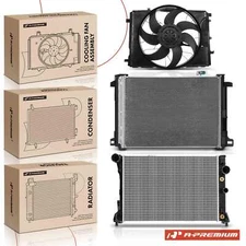 New Radiator & A/C Condenser & Cooling Fan Kit for Mercedes-Benz C300 C350 E350