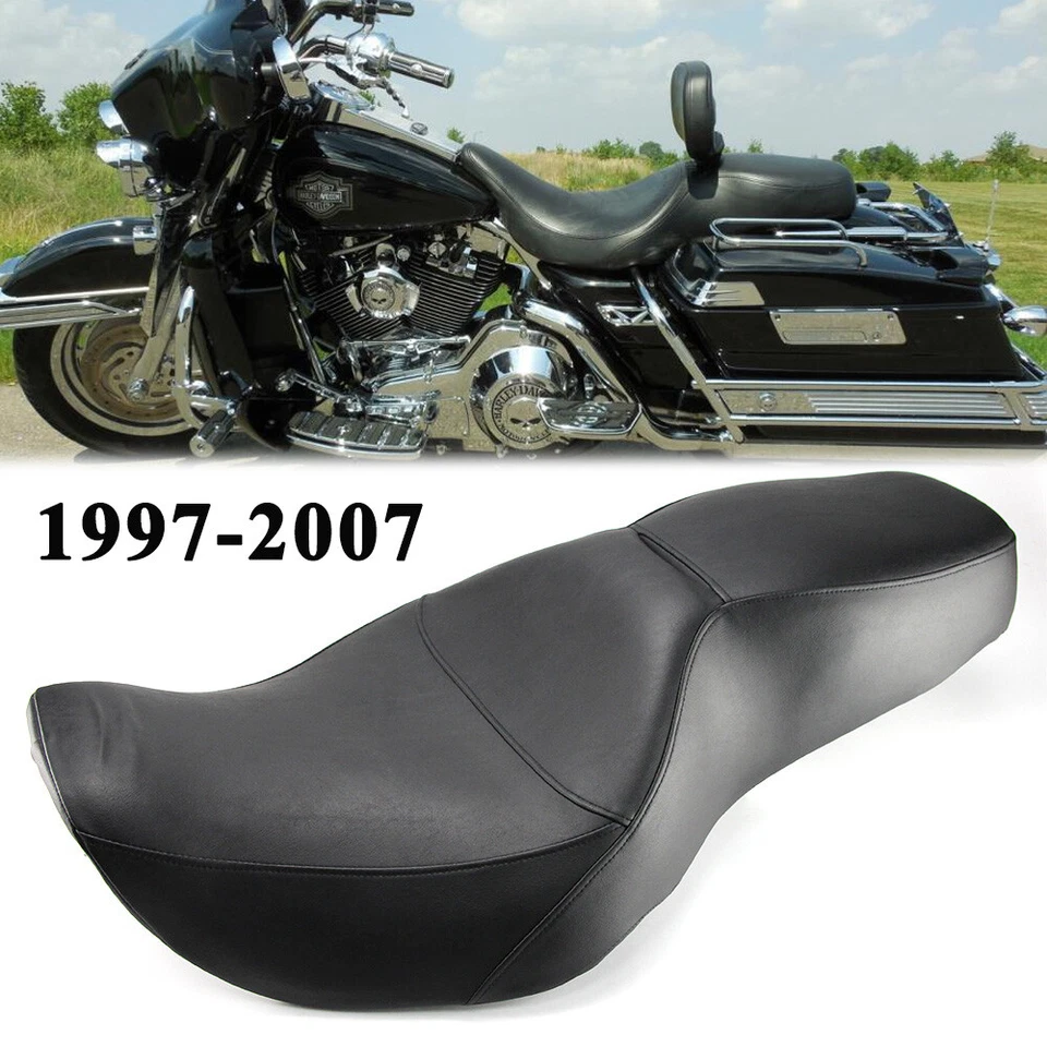 Sillín ancho Seat Low-Pro para Harley Touring Road King FLHR Classic Police 97-07 Foto 4 de 4