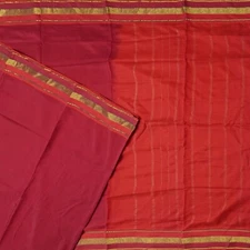 Namaste Vintage Burgundy Sarees 100% Pure Silk Zari Woven Sari 5YD Craft Fabric