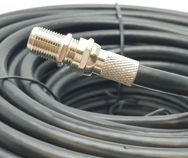 BLACK 50m RG6 Coaxial Satellite Extension Cable For Sky Virgin Freesat