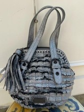 Moschino metallic silver tassel bag purse PU220