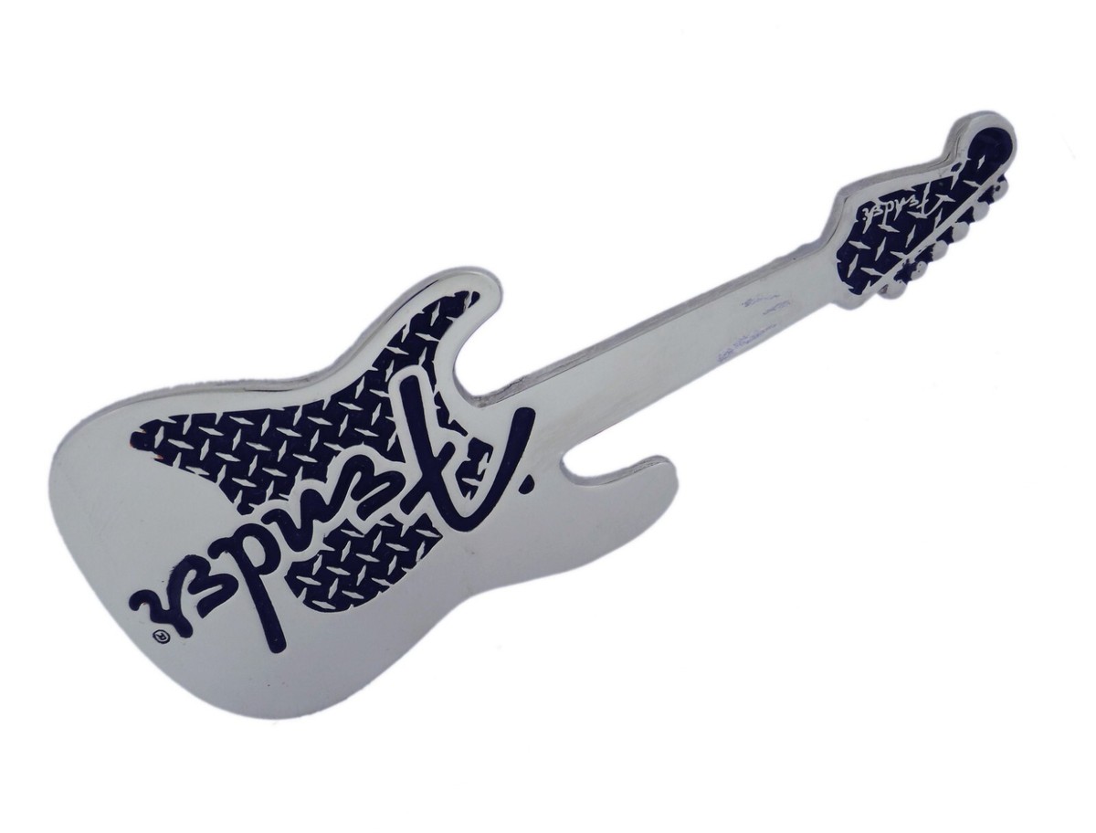 Fender Guitar Belt Buckle Silver Metal USA MADE Music 