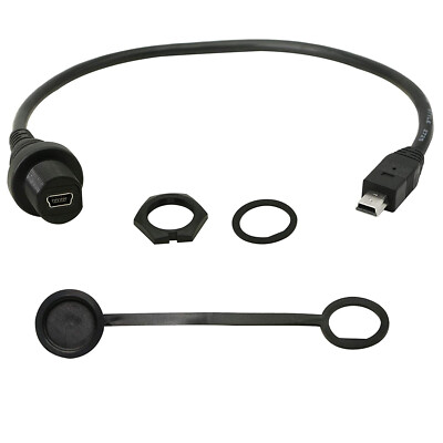 Mini USB Male to Female Mount Extension Dash Flush Dashboard Cable For Car Boat