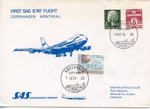 DENMARK  SAS COPENHAGEN-MONTREAL 1974  FDC1980