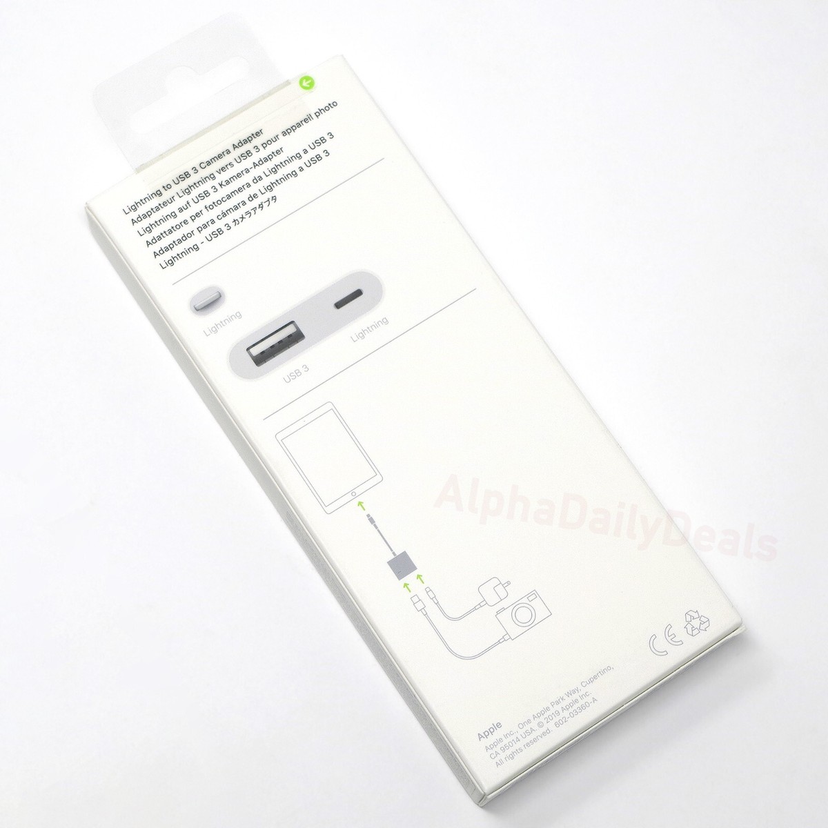 Genuine Apple Lightning to USB 3.0 Type-A Camera Adapter A1619