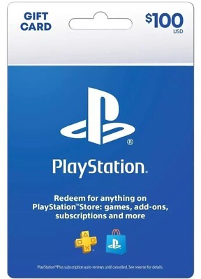 Sony Playstation Store $100 Psn Gift Card Ps5 Ps4 Ps3 BLACK
