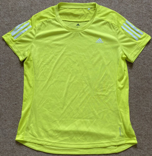 Ladies Adidas Running Running Aeroready T-Shirt. Size L Uk16-18.Striped.PRISTINE - Afbeelding 1 van 7