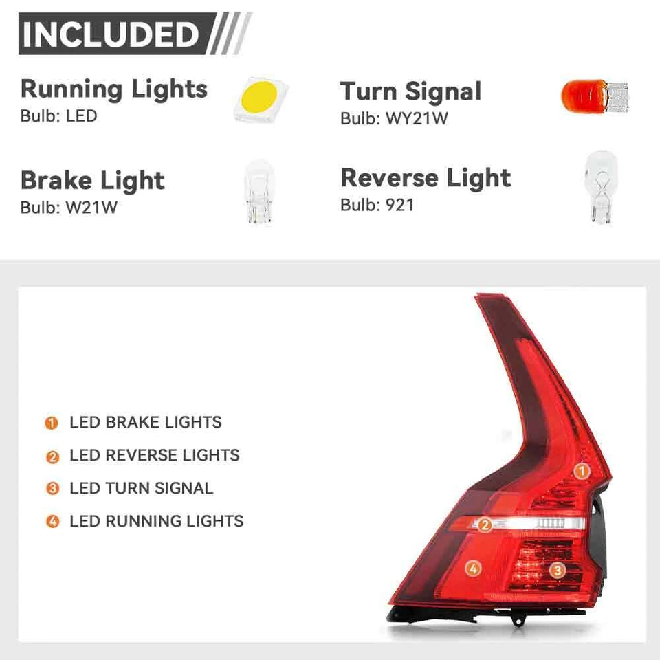 Full LED Tail Light For 2018-2023 Volvo XC60 Brake Outer Left Driver Side Foto 3 de 4