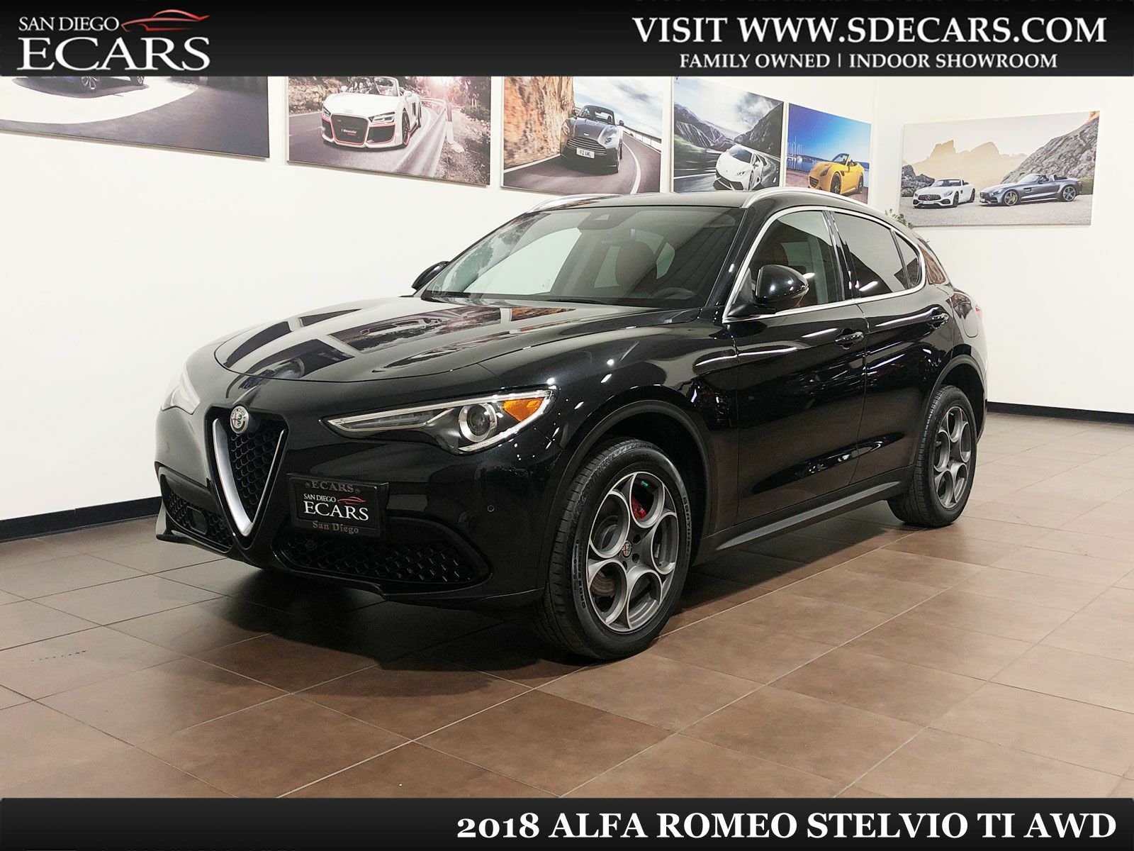 2018 Alfa Romeo Stelvio Ti 2018 Alfa Romeo Stelvio Ti AWD Black On Red Interior Harmon Karden Sound 28k Mi