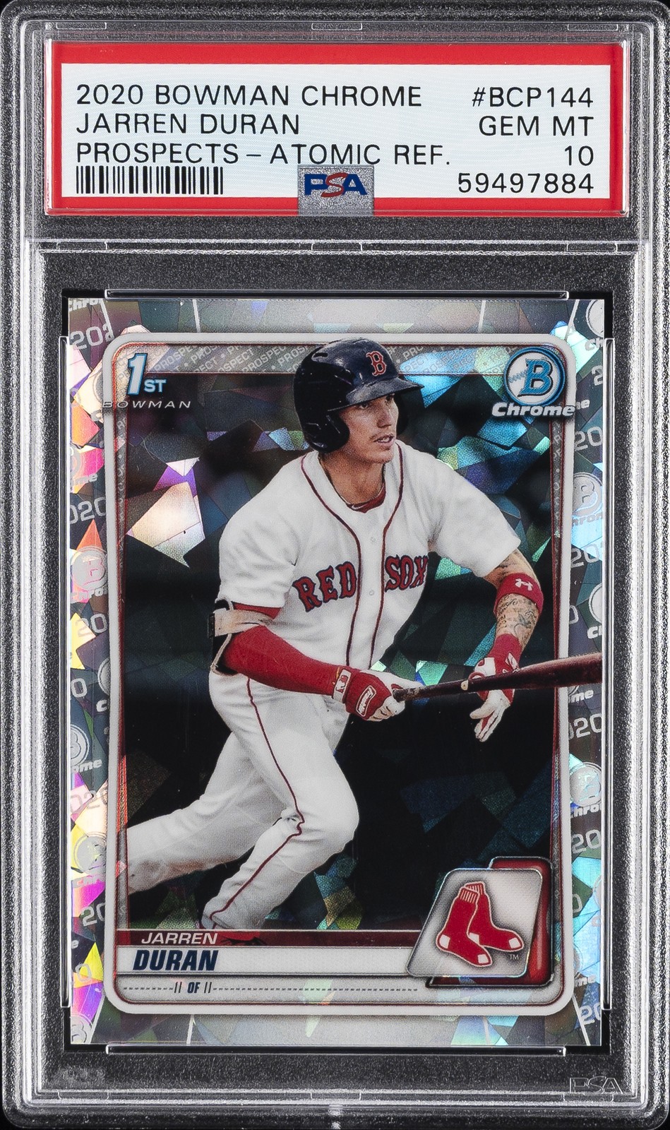 2020 BOWMAN CHROME PROSPECTS ATOMIC REFRACTOR #BCP144 JARREN DURAN PSA 10
