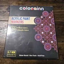 Colorainn Acrylic Paint Pens: Extra Fine .7 MM Tip Markers 