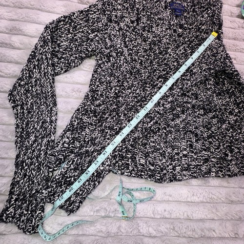 Polo Ralph Lauren Sweater Girl’s Large Open Knit Peplum Black White Fisherman - Picture 9 of 10