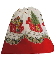 Circa 1970's -80's, whimsical Christmas half apron