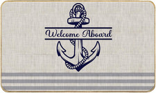 Welcome Aboard Nautical Door Mat - Coastal, Boat Floor Mats, 17x30 Inch Indoo...