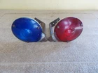 VTG PAIR SIGNAL STAT LIGHTS # 3701 CHROME RED-BLUE LENS ~ PARTS REPAIR ~