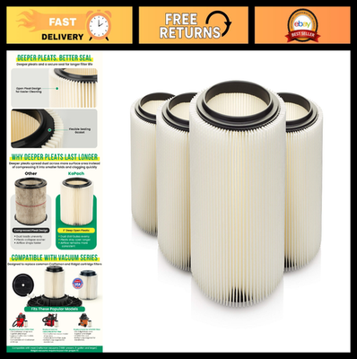 #ad Replacement Filter for Shop Vacs 4 Pack Fits Craftsman amp; Ridgid Part #9 17816 $82.79