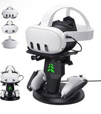 Headset VR Charging Dock for Meta Quest 3S/3/2 Vertical Storage Station Display