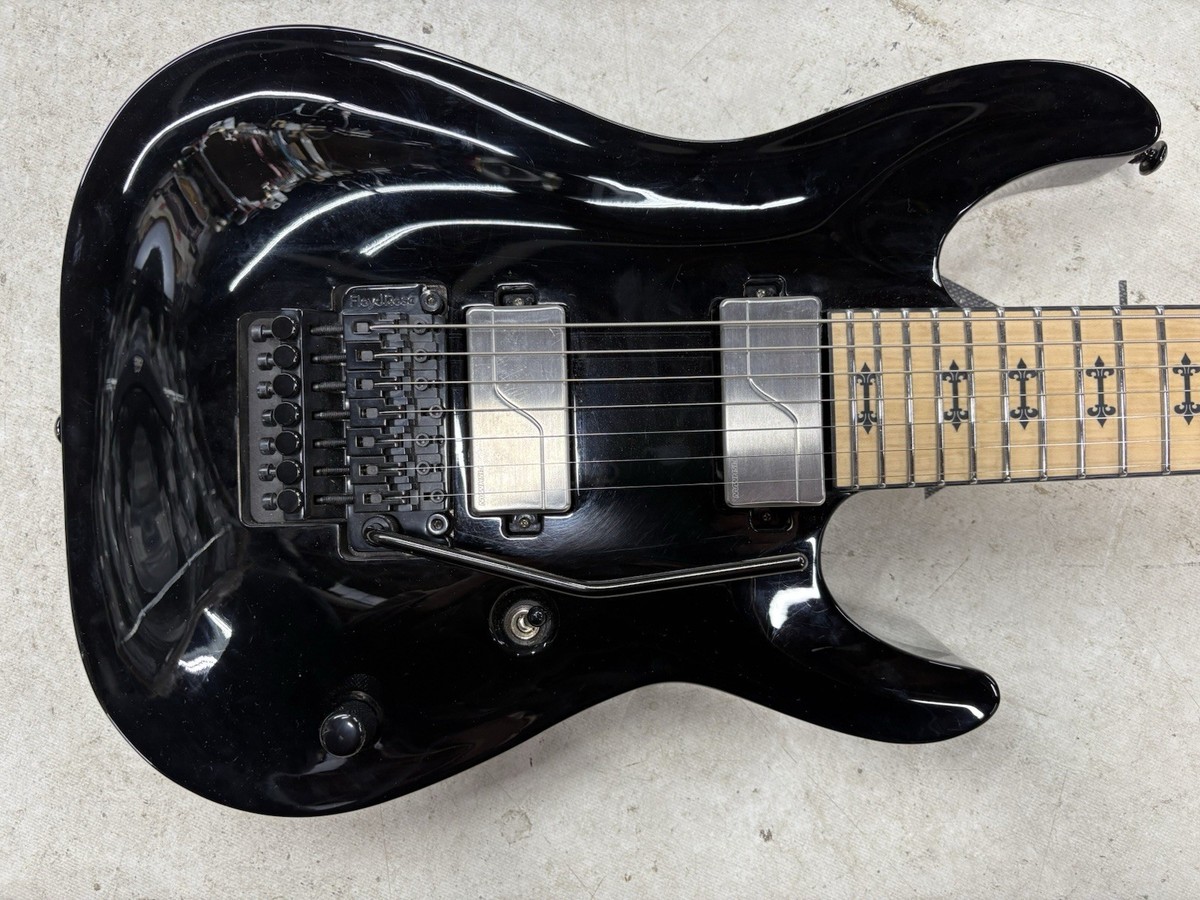 Schecter Jeff Loomis JL7 Electric Guitar Black 7 String Floyd